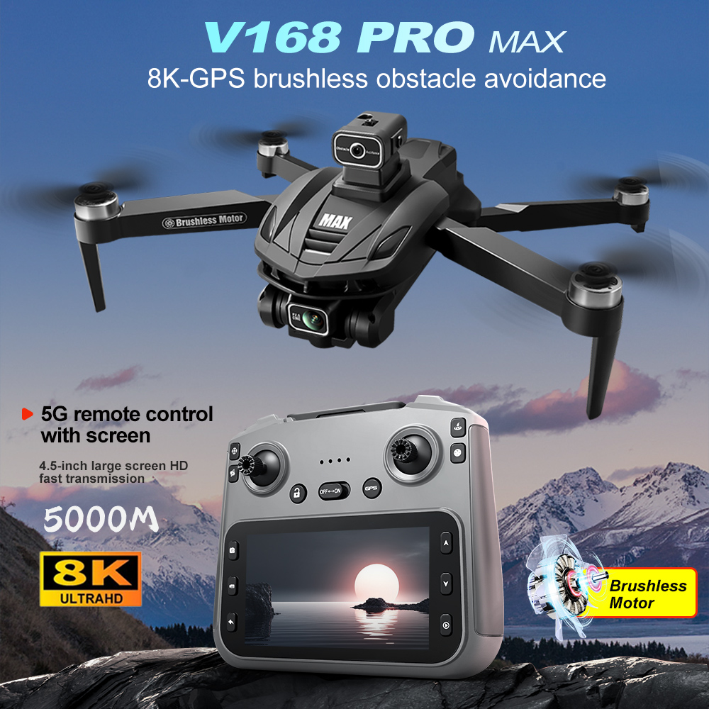 Drone Gimbal Brushless - V168 PRO Max GPS Drone 8K