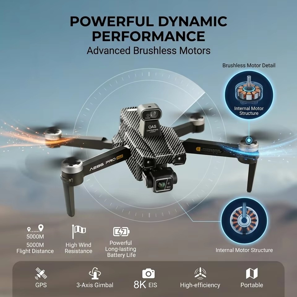 Brushless 8K ESC Dual Camera D - Drone Gimbal 3 Axis recension och pris