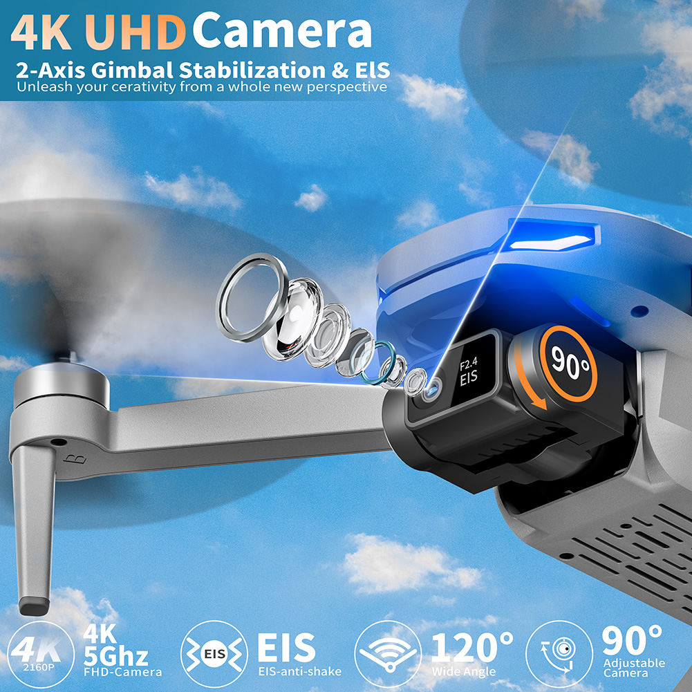 GPS Drone with Camera for Adul - Drone Gimbal 2 Axis recension och pris